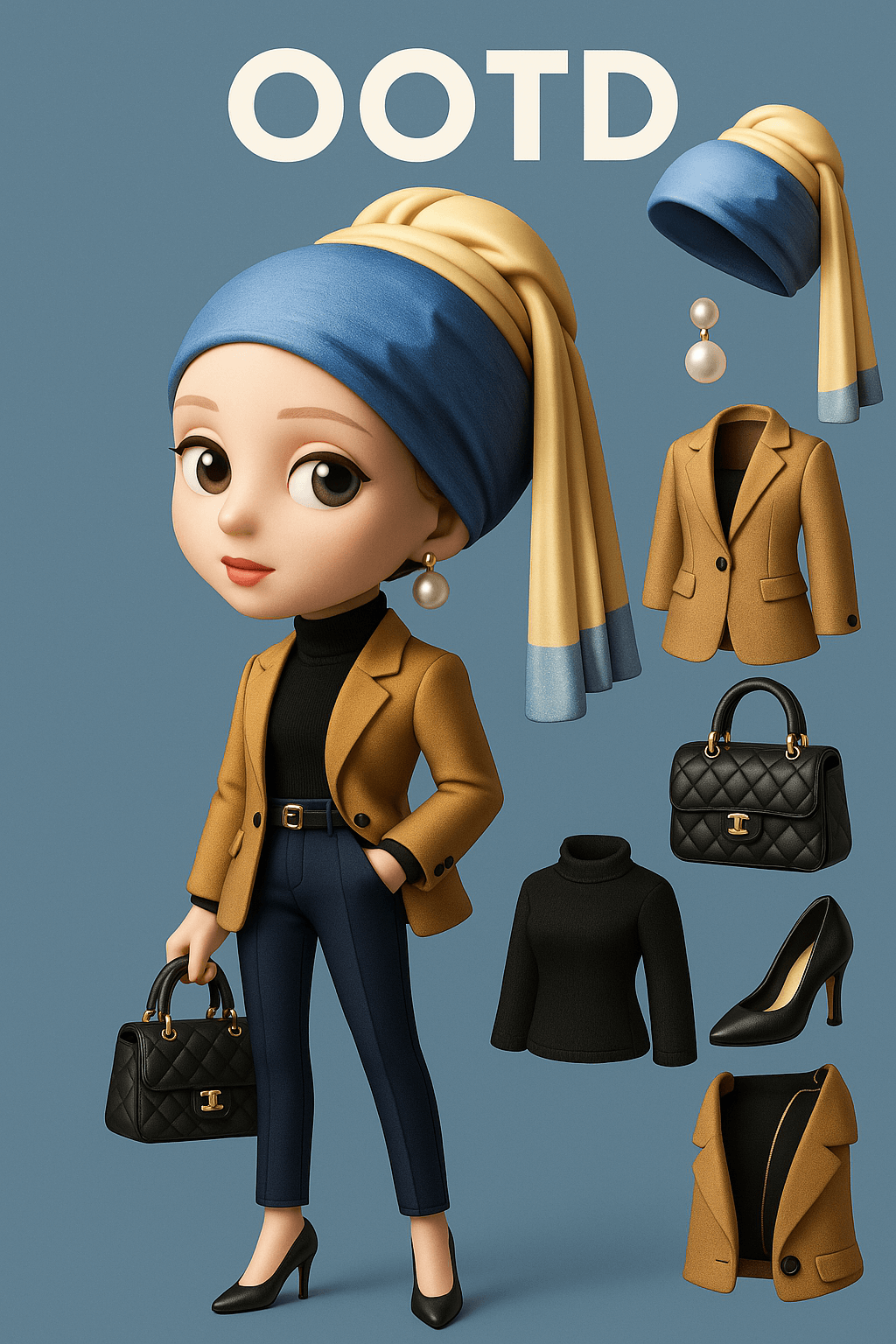 名画人物OOTD